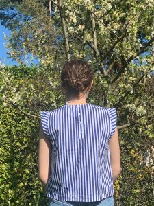 Haut rayé bleu et blanc