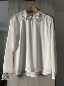 Chemise col Claudine à strass